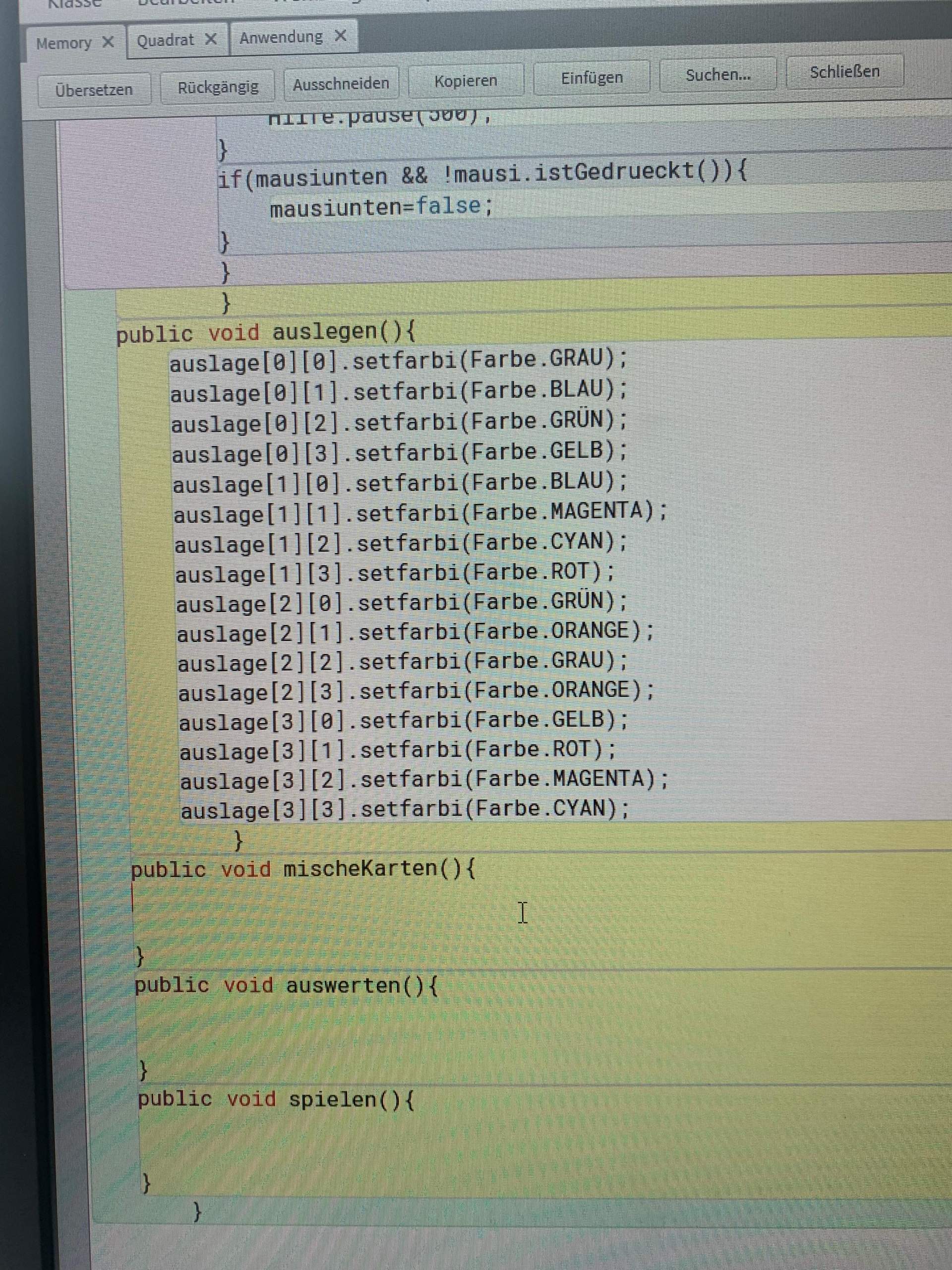 Bluej Array Wie kann ich die farben im array zufällig mischen? (Java ...