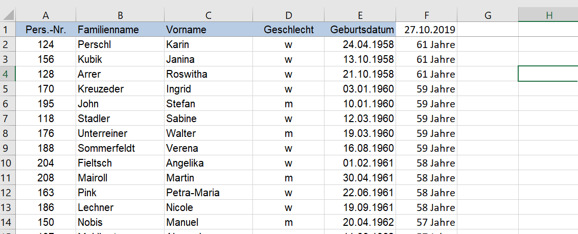 Wie kann ich die Geburtstagsliste nach Monat und Tag sortieren (Excel)? (Computer, Microsoft
