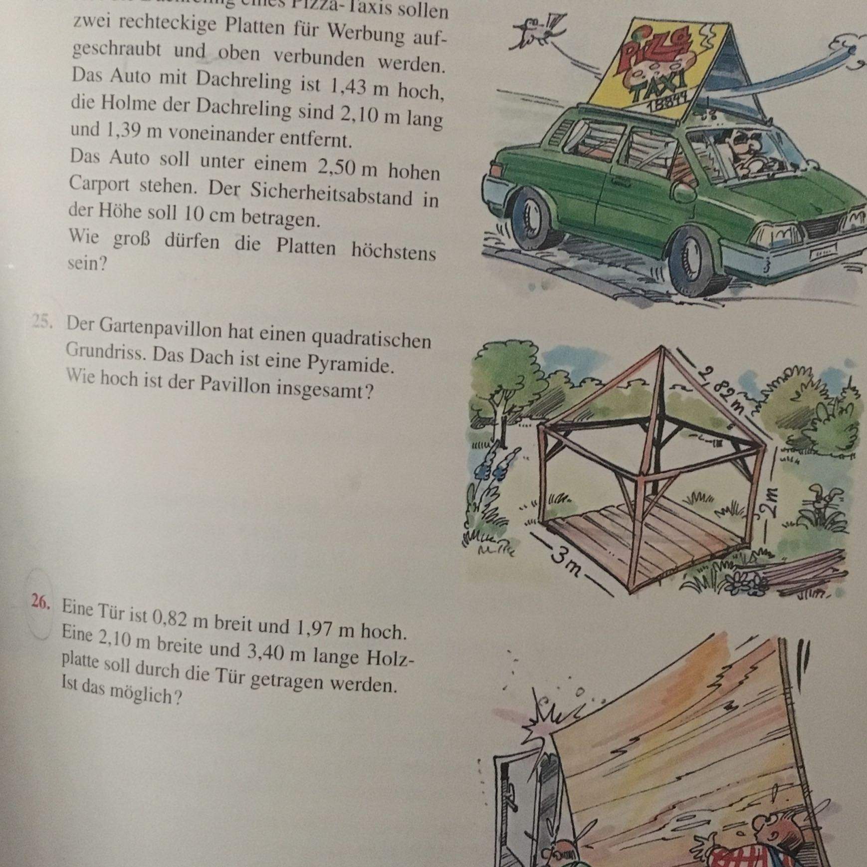 Wie kann ich die Höhe einer Pyramide ausrechnen, wenn ich nur Angaben