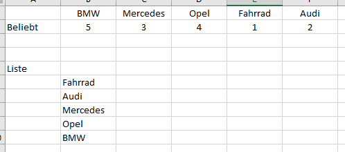 Beispiel Datei - (Microsoft Excel, Tabelle, Rangliste)