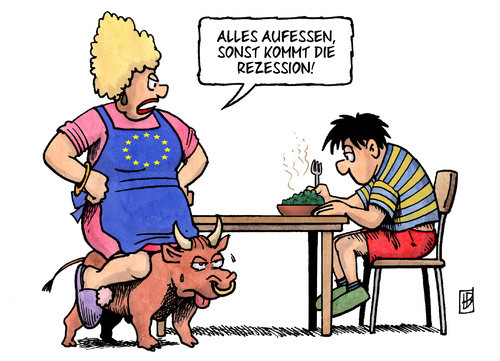 Eu Rezessionswarnung - (Politik, Wirtschaft, Karikatur)