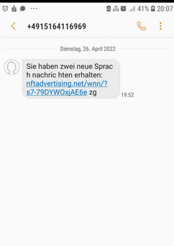 Wie kann ich diesen (s. Screenshot) seltsamen, unbekannten SMS-Spammer-dauerhaft *blockieren?