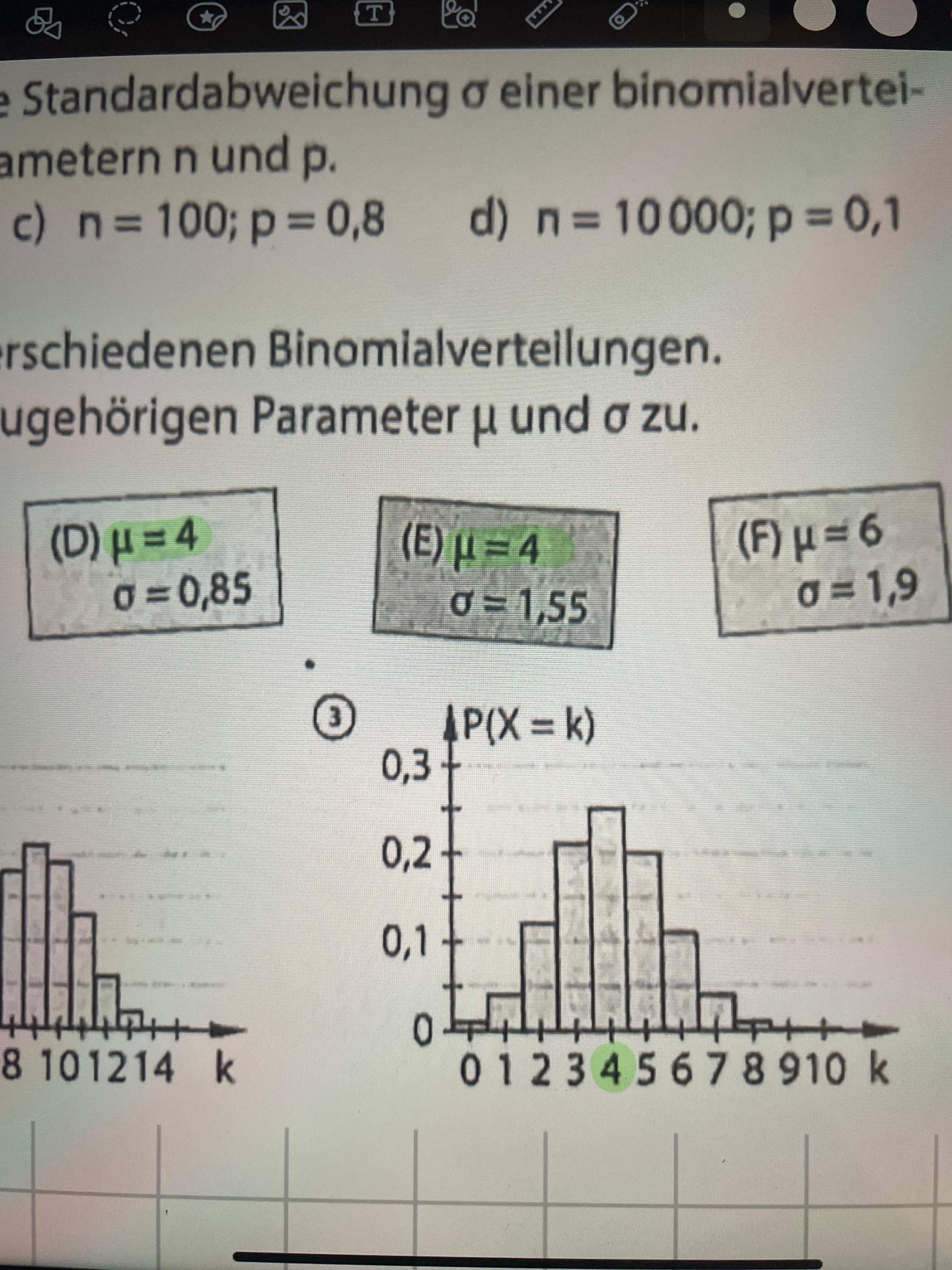 Wie kann ich die Standardabweichung bei Histogrammen erkennen? (Schule