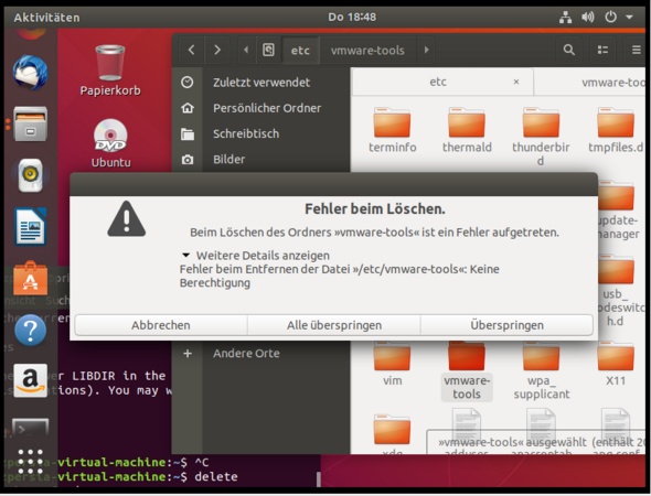 Wie Kann Ich Im Ubuntu Eine Datei Aus Der Pfad Etc Loschen Computer Pc Medien