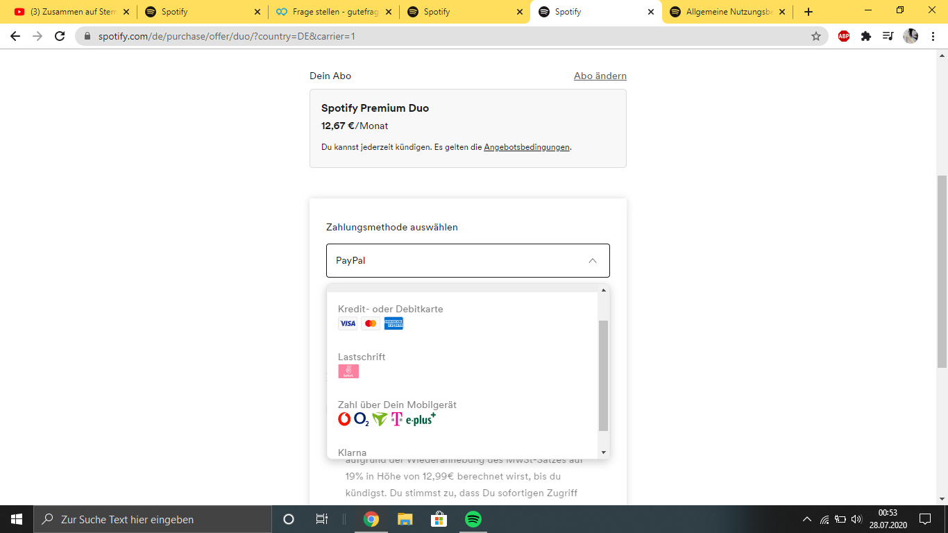Wie kann ich mein abo bei Spotify ändern und mit einer ...