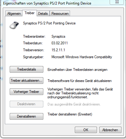 Screenshot Gerätemanager für Touchpad - (Computer, PC, Windows 7)