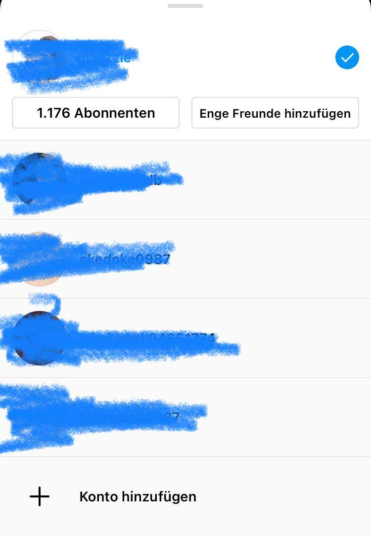 Wie kann ich meine anderen Instagram Konten KOMPLETT aus dieser Liste da löschen?