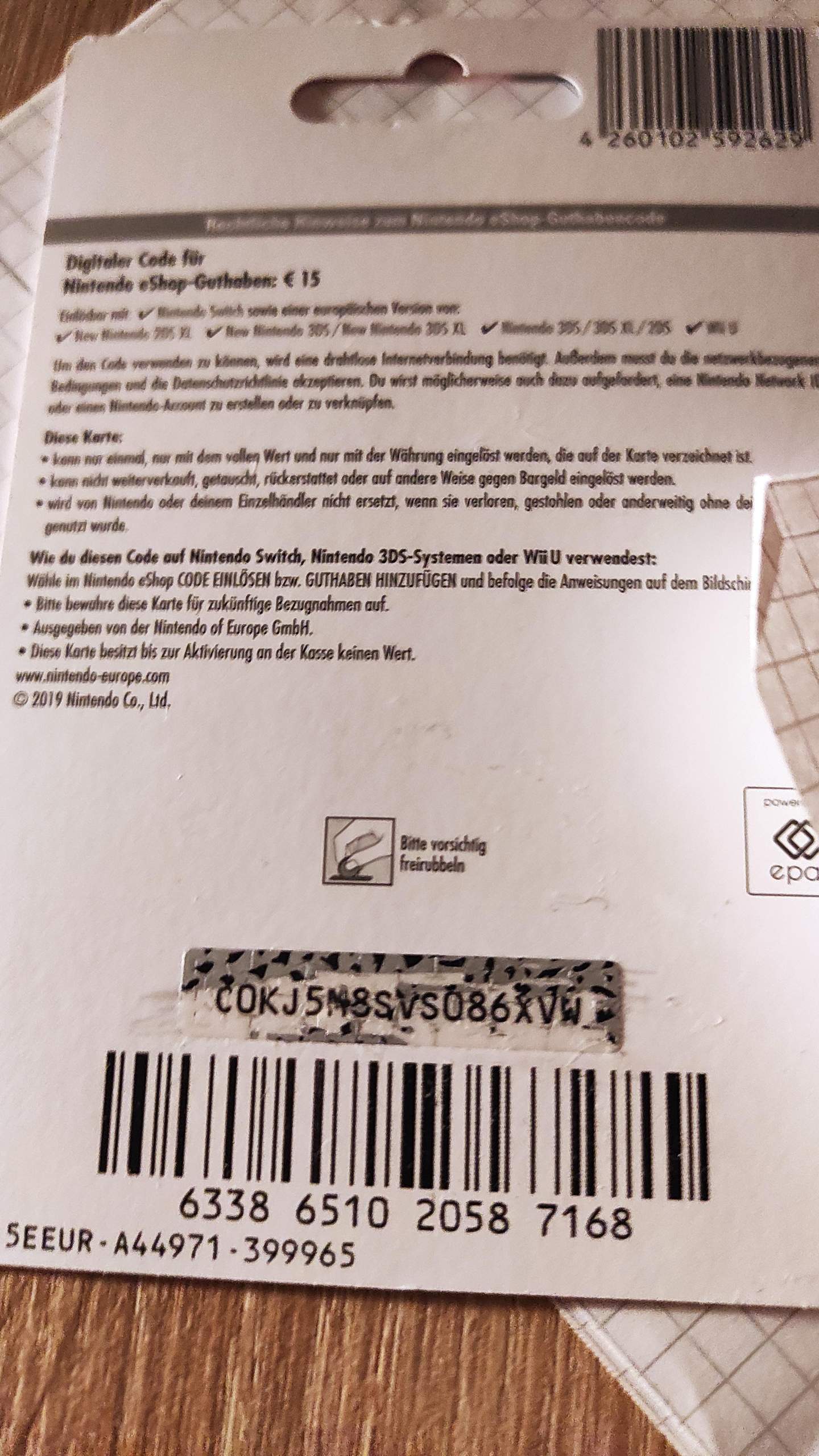 Wie kann ich meine Nintendo E-Shop Karte einlösen?