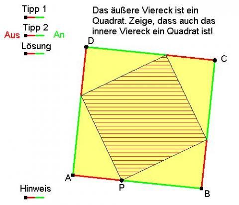 die dreicke außen müssen gleich groß sein  - (Mathematik, Quadrat, kongruenzsaetze)