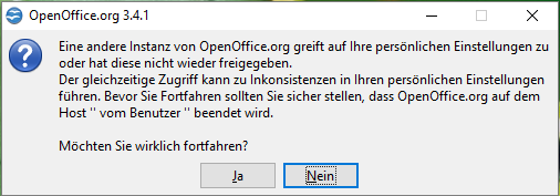 Meldung - (Computer, OpenOffice)