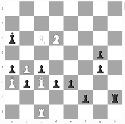 Wie kann ich Schwarz hier in zwei Zügen Schachmatt setzen?