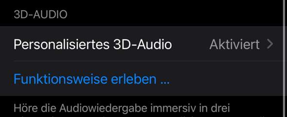 Wie kann man 3D Audio anschalten bei AirPods Pro 2?