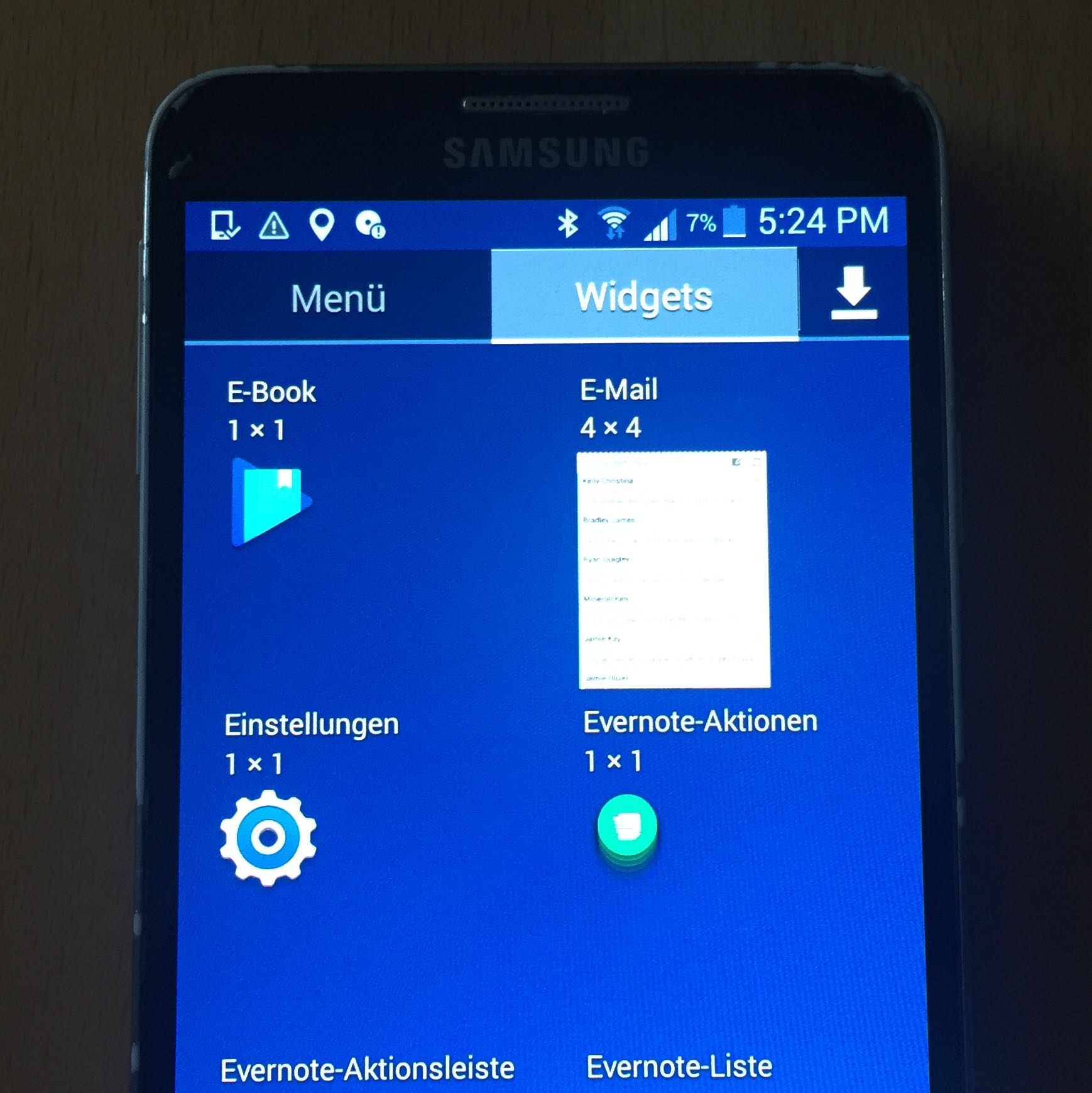 samsung a40 widgets