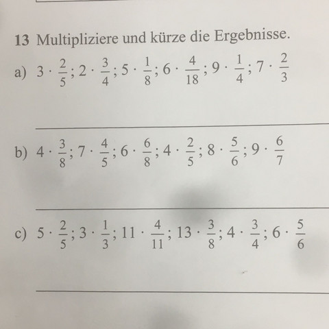 Multipliziere und kürze die Ergebnisse - (Mathe, Mathematik, Deutschland)