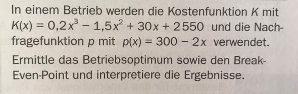 - (Mathe, break-even-point)