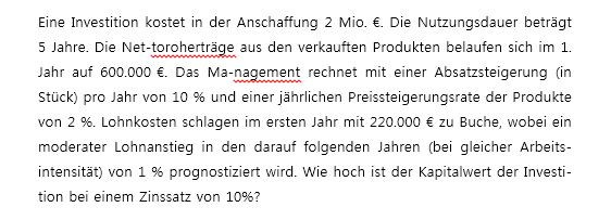 Aufgabe - (Mathematik, Gymnasium, Investition)
