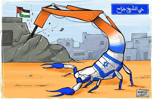 Wie kann man diese israel-kritische Karikatur interpretieren (Abitur)?