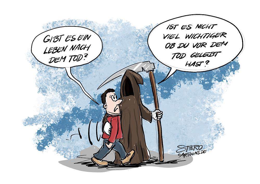 Wie könnte diese Karikatur interpretiert werden? (Religionsunterricht