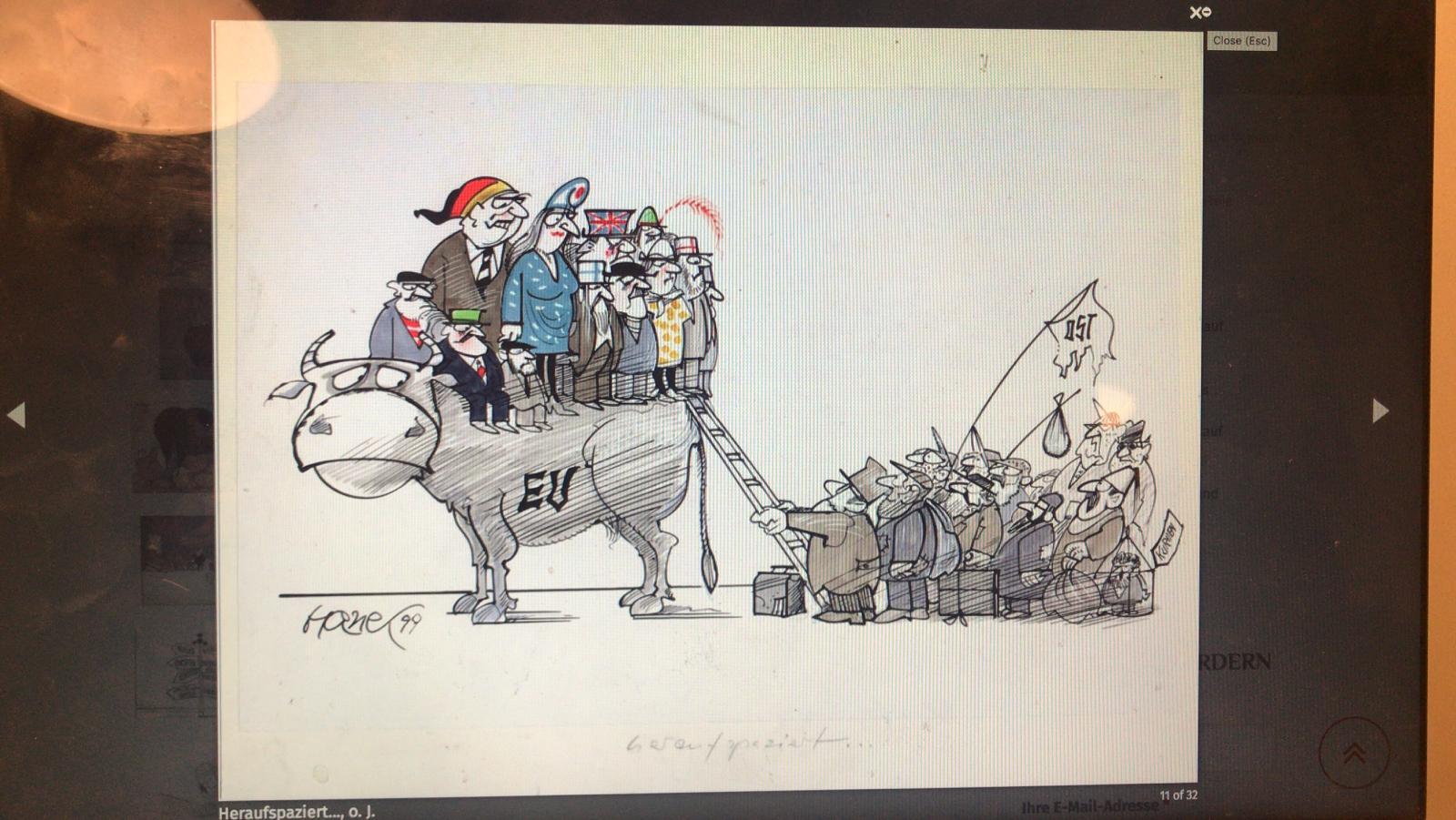 Wie könnte ich diese Karikatur beschreiben und analysieren? (Schule, Politik, Karikaturanalyse)