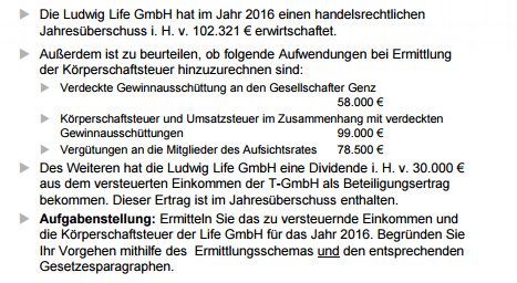Aufgabe - (Steuern, Steuererklaerung, Steuerrecht)