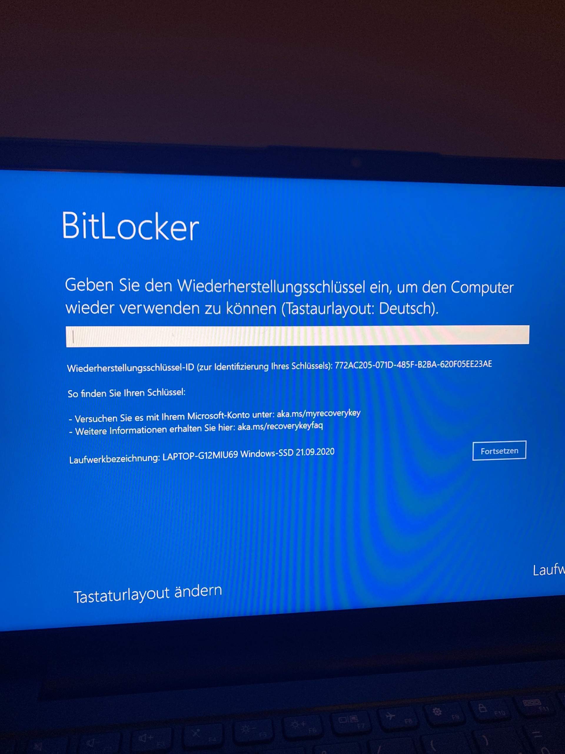 Bit Lock Re Code Wie komme ich ohne den Bitlocker Code wieder in meinen Laptop? (IT)