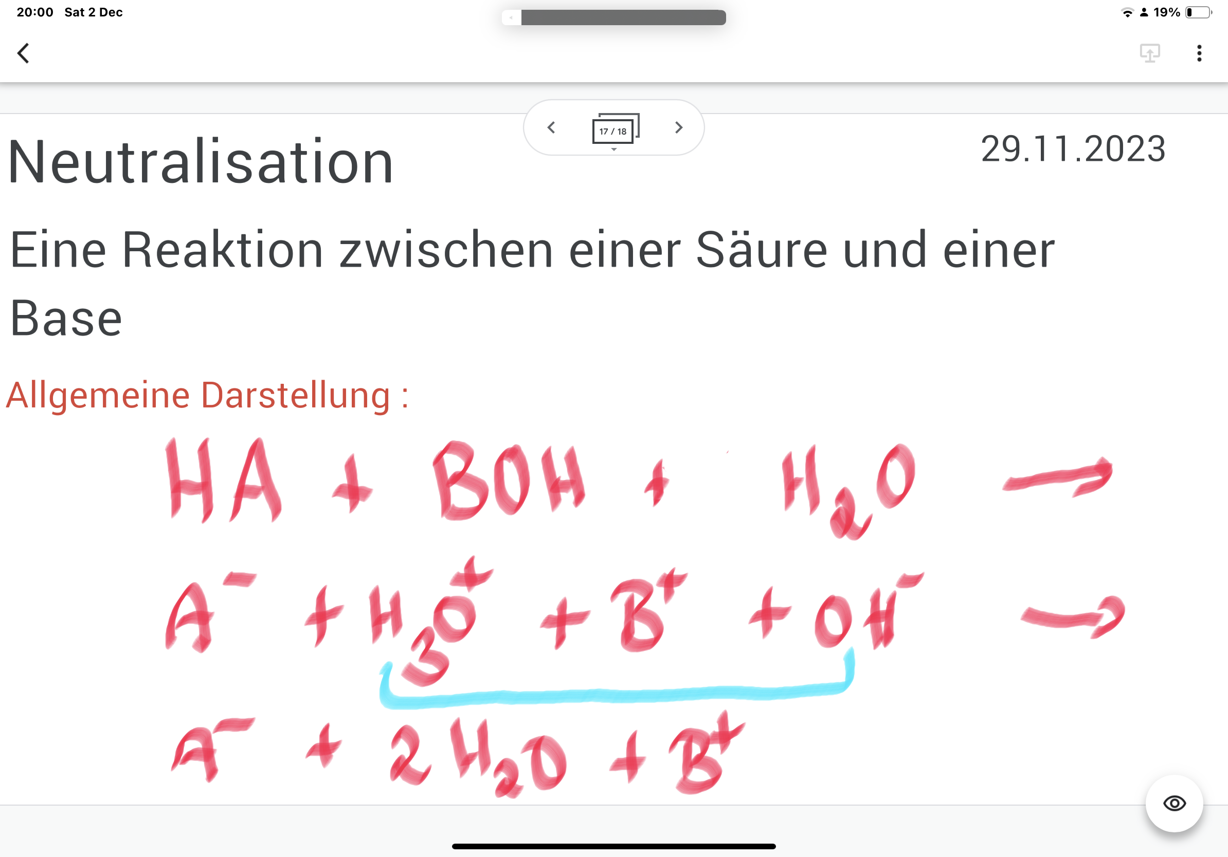 Wie kommt das zustande? (Wasser, Reaktion, Chemieunterricht)