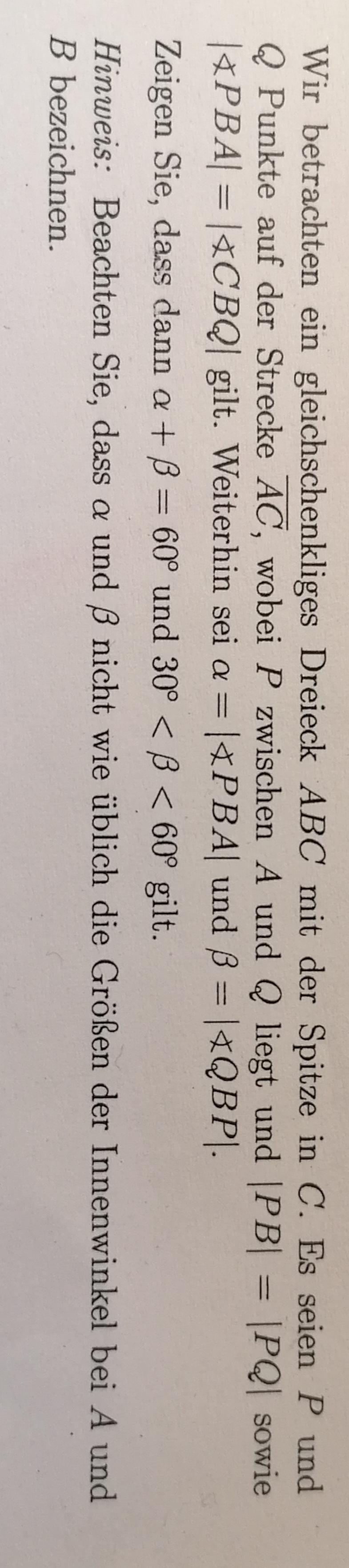 Wie Kommt Es Dass Alpha Plus Beta 60 Grad Gibt Mathematik Geometrie Dreiecksbeziehung