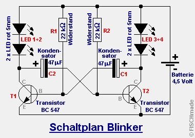 Wie kommt es in dieser Schaltung dazu das die LEDs blinken? (Computer
