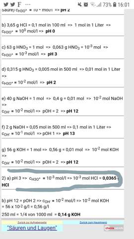 Wie Kommt Man Von Mol L Auf G L Schule Mathe Chemie
