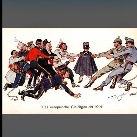 Postkarte / Karikatur (1914) - (Geschichte, Klausur, Karikatur)