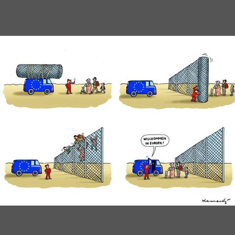 Wie Lasst Sich Folgende Karikatur Beschreiben Und Analysieren Deutschland Fluchtlinge Integration