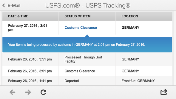 Tracking - (USA, Paket, Zoll)