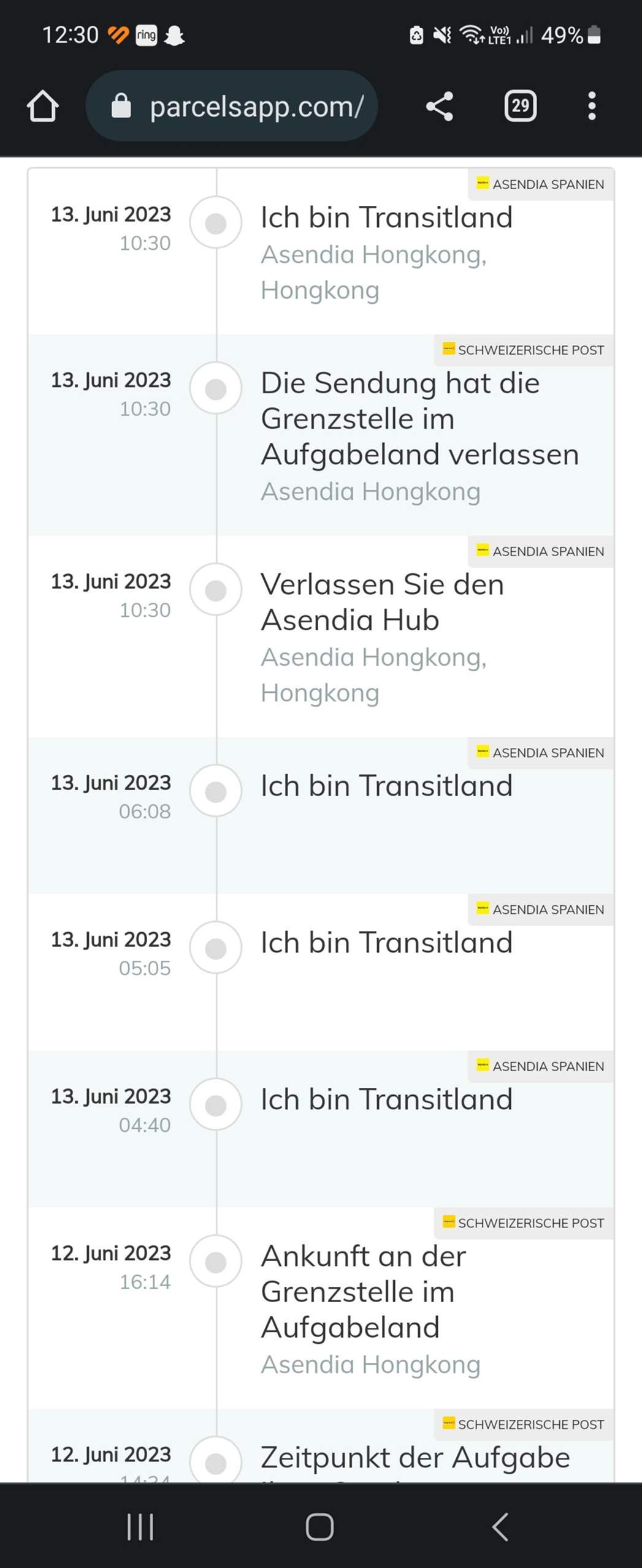 Wie lange dauert es noch bis das paket ankommt? (Schweiz, Wartezeit)
