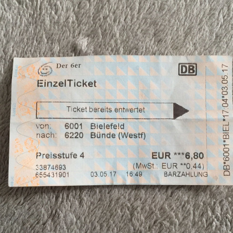 Wie lange ist ein bereits entwertetes Zugticket gültig? (Bahn, Ticket, Zug)