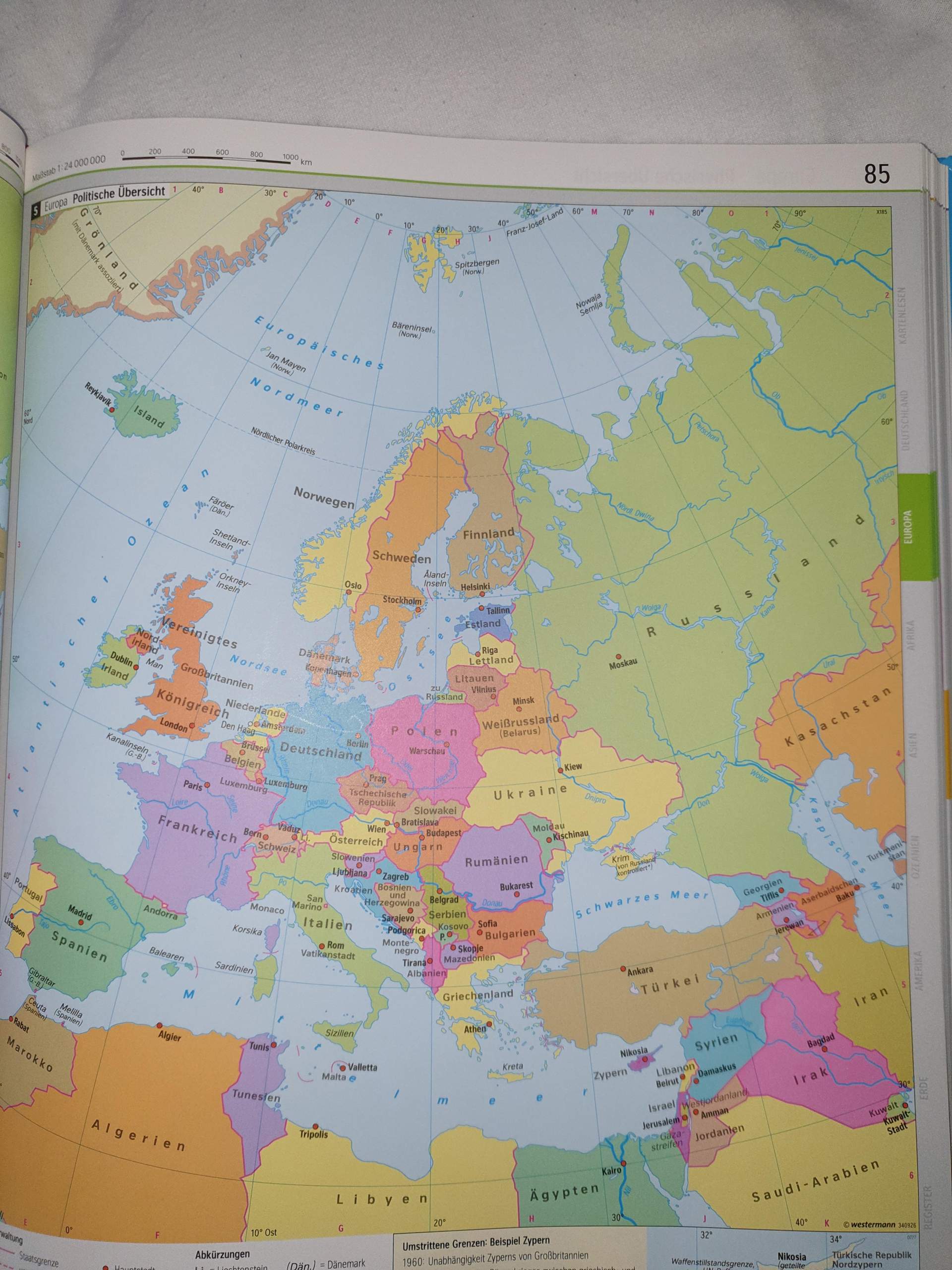 Wie ließt man eine Atlas Karte ab? (Computer, Geografie, Erdkunde) Wie ließt man eine Atlas Karte ab? (Computer, Geografie, Erdkunde)