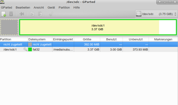 Wie lösche ich die Partition \