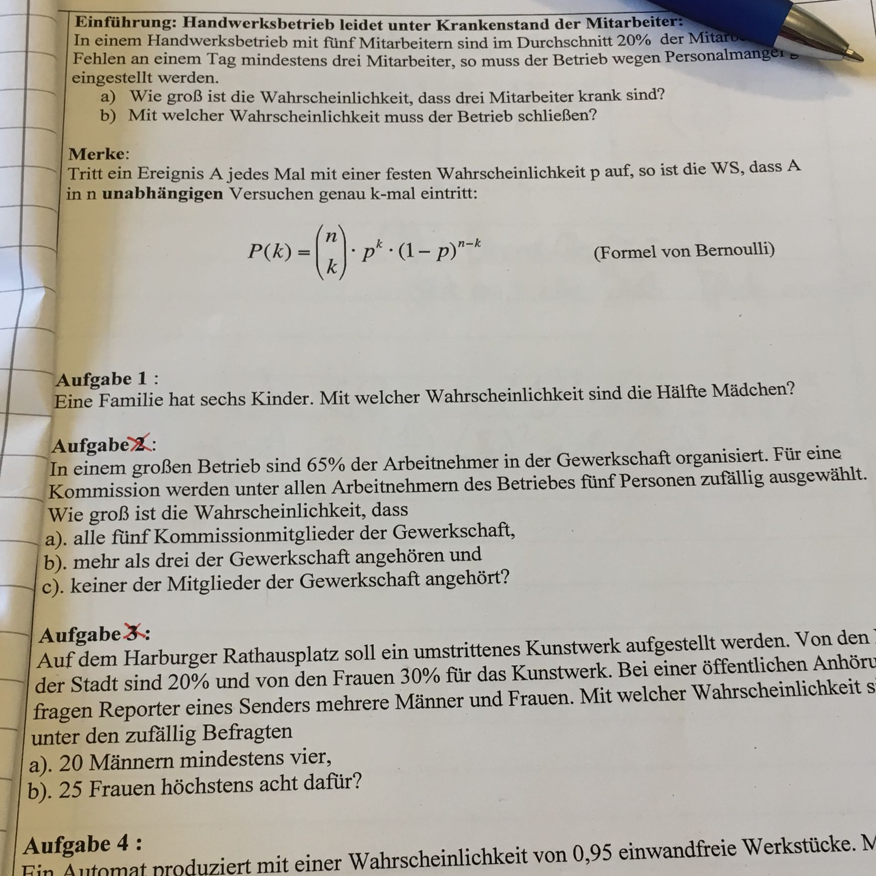 Wie Lose Ich Diese Mathe Aufgabe Stochastik Schule Hausaufgaben