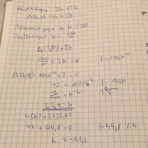 Ansatz der 2. Aufgabe - (Mathematik, Extremalprobleme)