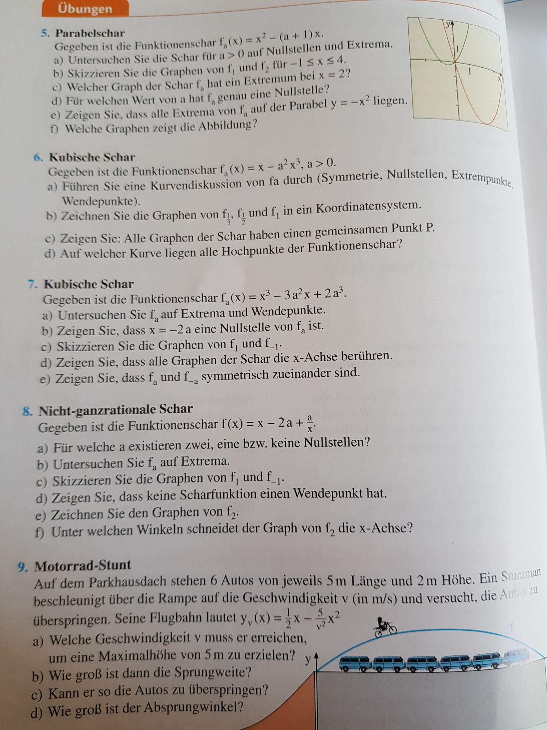 Wie löst man diese Aufgaben (Funktionsscharen)? (Schule, Mathematik
