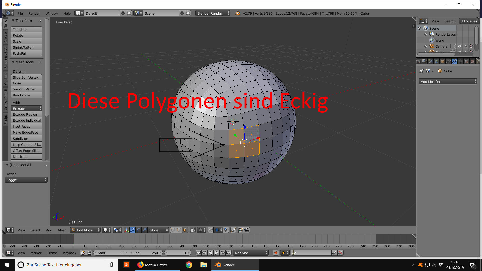 Wie macht man bei Blender runde Polygonen? (Computer, Technik, Spiele ...
