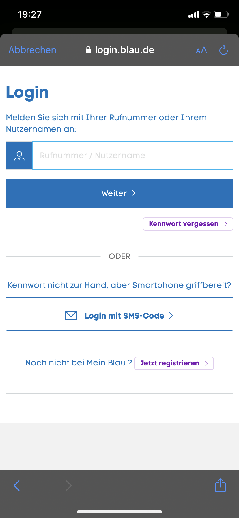 Wie meldet man sich bei Blau an? (Handy, Internet)