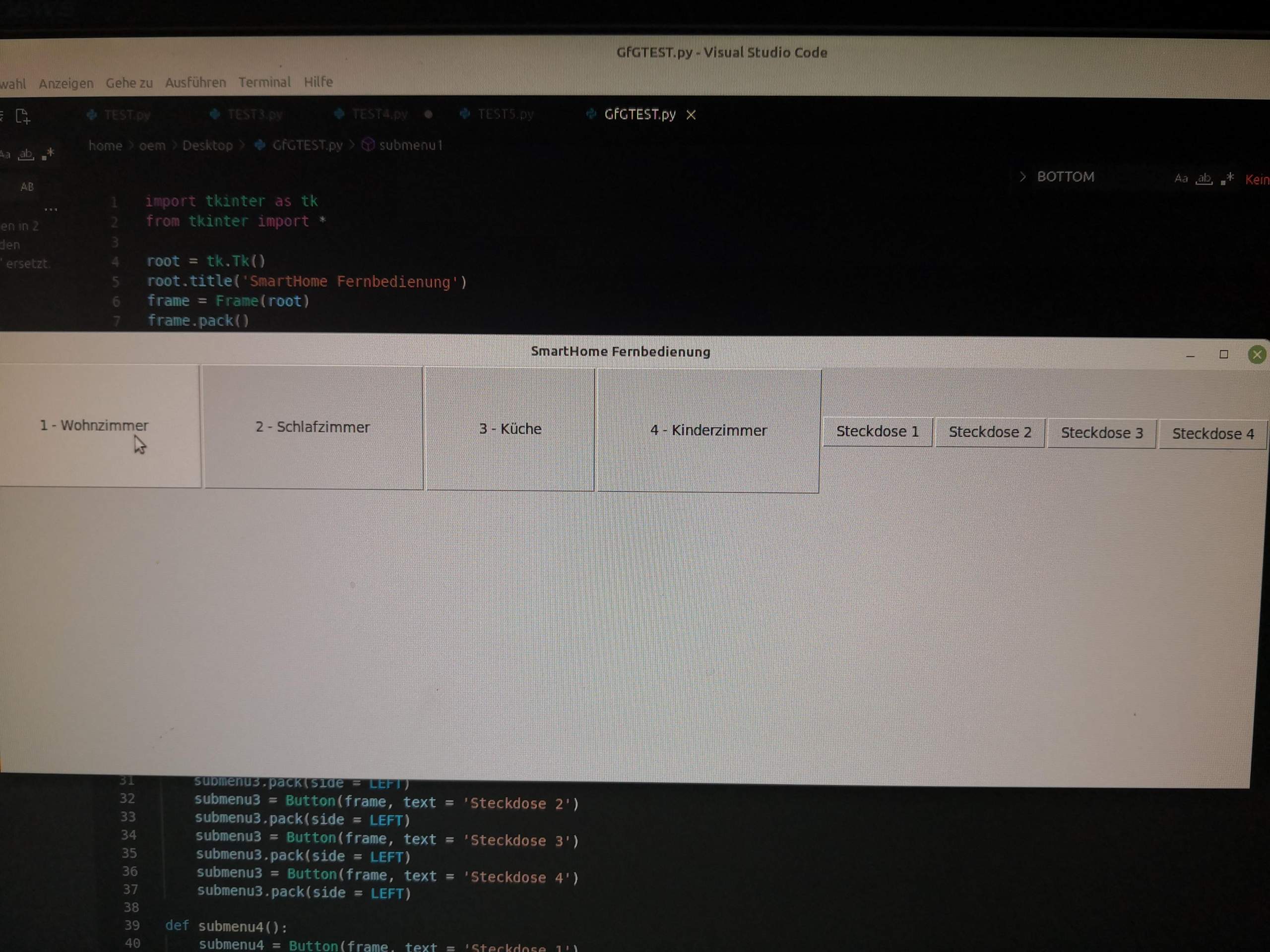 Wie mit Python (tkinter) den Output von Buttons darstellen? (Computer ...