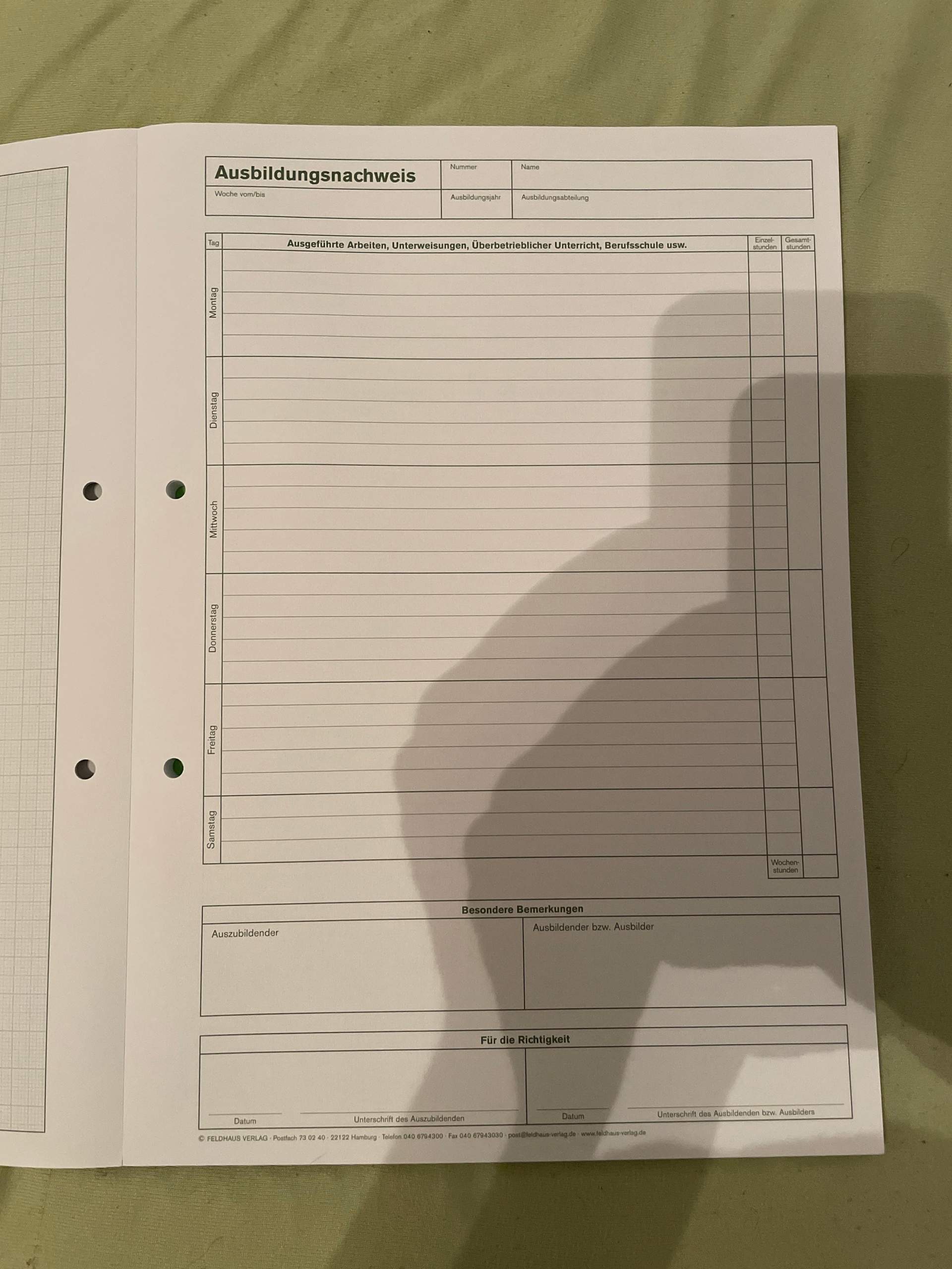 Heften Document Wie muss ich das berichtsheft abgeben? (Ausbildung, Prüfung)