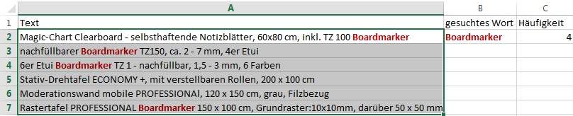 Wie oft kommt ein Wort in einer Excel-Spalte vor? (Computer, Formel