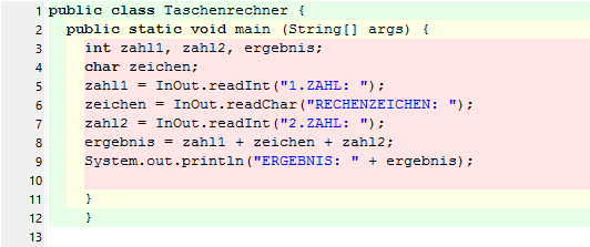 Wie programmiere ich einen Taschenrechner in Java Editor Wie programmiere ich einen Taschenrechner in Java Editor