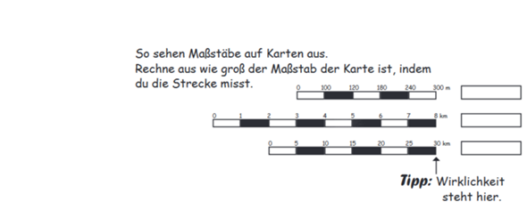 Wie rechne ich aus wie groß der Maßstab der Karte ist? (Computer Wie rechne ich aus wie groß der Maßstab der Karte ist? (Computer
