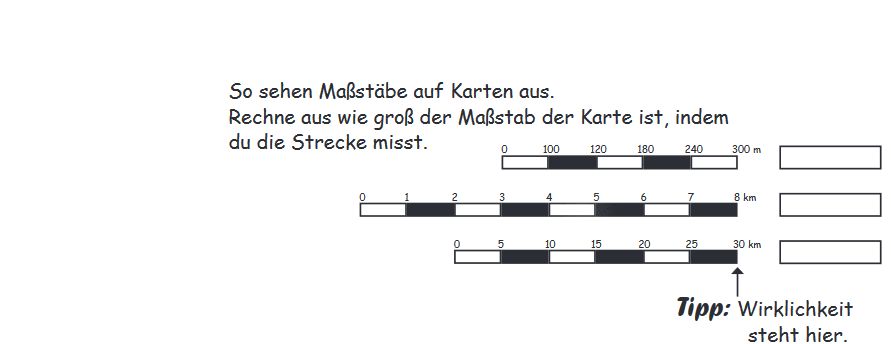 Wie rechne ich aus wie groß der Maßstab der Karte ist? (Computer