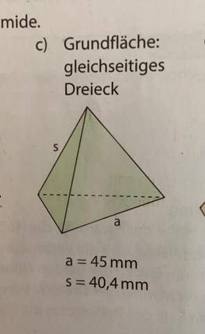Wie rechne ich den Oberflächeninhalt einer Pyramide mit einem Dreieck als Grundfläche  aus?