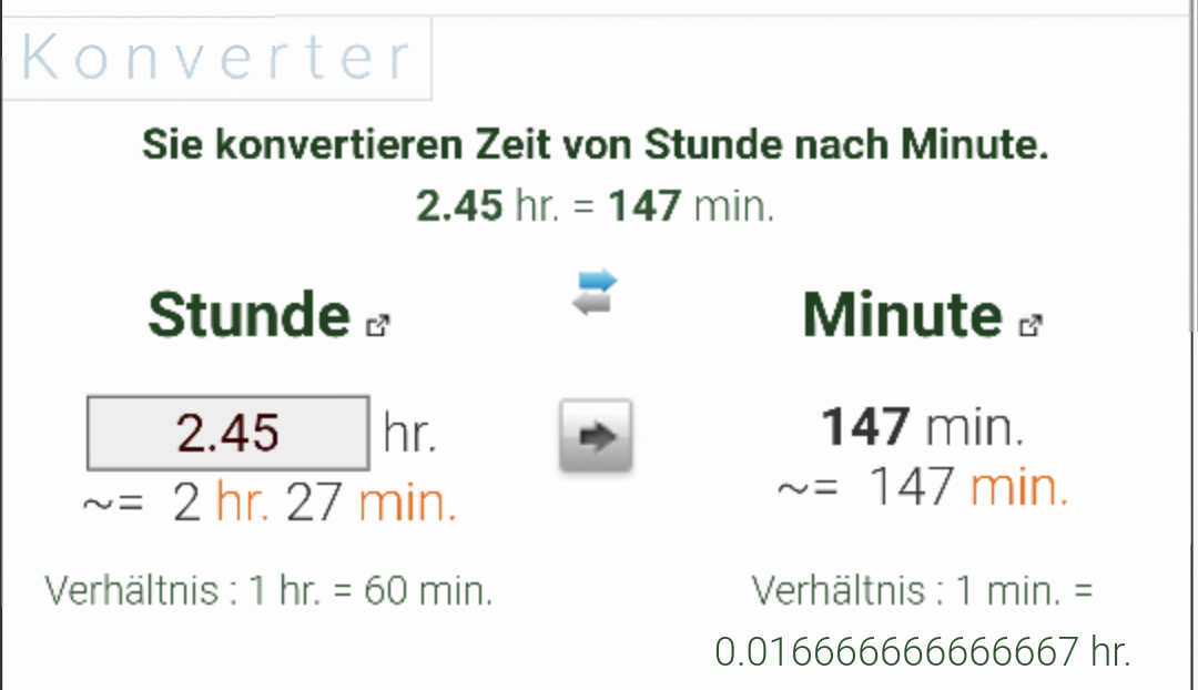Wie rechne ich stunden in stunden und minuten um? (Schule, Mathe