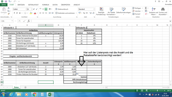 Wie rechne ich Jubiläumspreise aus (Excel mit Wenn- und ...
